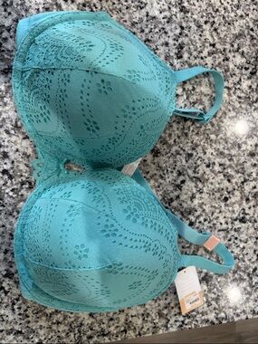 Cacique Teal Lace T-Shirt Bra